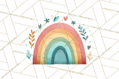 Sketchy Rainbow Doodle Clipart PNG, Whimsical Colorful Arch Product Image 5