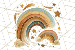 Sketchy Rainbow Doodle Clipart PNG, Whimsical Colorful Arch Product Image 2