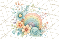 Sketchy Rainbow Doodle Clipart PNG, Whimsical Colorful Arch Product Image 3