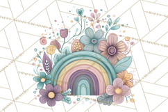 Sketchy Rainbow Doodle Clipart PNG, Whimsical Colorful Arch Product Image 4