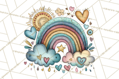 Sketchy Rainbow Doodle Clipart PNG, Whimsical Colorful Arch Product Image 5