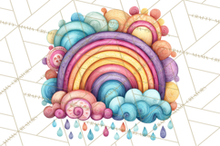 Sketchy Rainbow Doodle Clipart PNG, Whimsical Colorful Arch Product Image 2