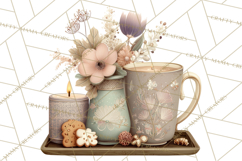 Hygge Winter Home Clipart PNG Neutral Cozy Decor Product Image 4