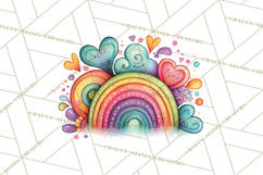 Sketchy Rainbow Doodle Clipart PNG, Whimsical Colorful Arch Product Image 5