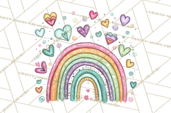 Sketchy Rainbow Doodle Clipart PNG, Whimsical Colorful Arch Product Image 3