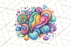 Sketchy Rainbow Doodle Clipart PNG, Whimsical Colorful Arch Product Image 4