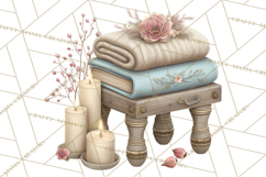 Hygge Winter Home Clipart PNG Neutral Cozy Decor Product Image 5