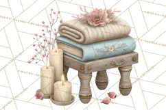 Hygge Winter Home Clipart PNG Neutral Cozy Decor Product Image 5