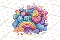Sketchy Rainbow Doodle Clipart PNG, Whimsical Colorful Arch Product Image 5