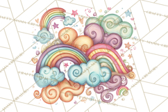 Sketchy Rainbow Doodle Clipart PNG, Whimsical Colorful Arch Product Image 4