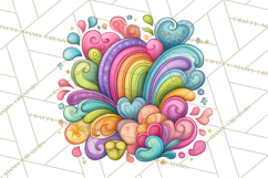 Sketchy Rainbow Doodle Clipart PNG, Whimsical Colorful Arch Product Image 2