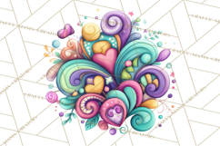 Sketchy Rainbow Doodle Clipart PNG, Whimsical Colorful Arch Product Image 5