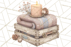 Hygge Winter Home Clipart PNG Neutral Cozy Decor Product Image 2
