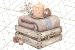Hygge Winter Home Clipart PNG Neutral Cozy Decor Product Image 2