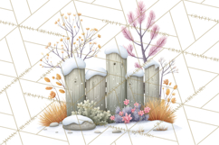 Snowy Village Clipart PNG, Cozy Winter Cottages Product Image 4