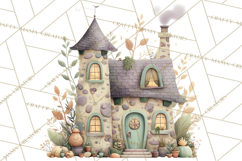 Snowy Village Clipart PNG, Cozy Winter Cottages Product Image 3