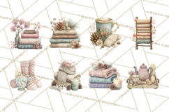 Hygge Winter Home Clipart PNG Neutral Cozy Decor Product Image 2
