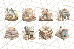 Hygge Winter Home Clipart PNG Neutral Cozy Decor Product Image 3