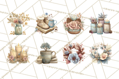 Hygge Winter Home Clipart PNG Neutral Cozy Decor Product Image 5