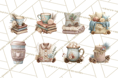 Hygge Winter Home Clipart PNG Neutral Cozy Decor Product Image 6