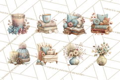 Hygge Winter Home Clipart PNG Neutral Cozy Decor Product Image 7