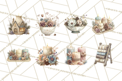 Hygge Winter Home Clipart PNG Neutral Cozy Decor Product Image 9