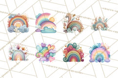 Sketchy Rainbow Doodle Clipart PNG, Whimsical Colorful Arch Product Image 3
