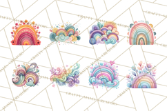 Sketchy Rainbow Doodle Clipart PNG, Whimsical Colorful Arch Product Image 5