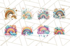 Sketchy Rainbow Doodle Clipart PNG, Whimsical Colorful Arch Product Image 7