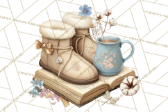 Hygge Winter Home Clipart PNG Neutral Cozy Decor Product Image 3