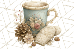 Hygge Winter Home Clipart PNG Neutral Cozy Decor Product Image 4