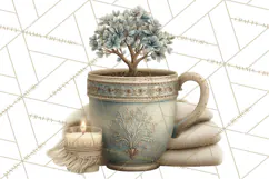 Hygge Winter Home Clipart PNG Neutral Cozy Decor Product Image 3