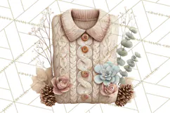 Hygge Winter Home Clipart PNG Neutral Cozy Decor Product Image 3