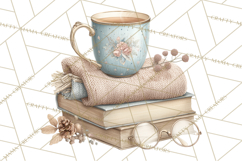 Hygge Winter Home Clipart PNG Neutral Cozy Decor Product Image 3