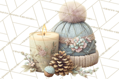 Hygge Winter Home Clipart PNG Neutral Cozy Decor Product Image 2
