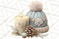 Hygge Winter Home Clipart PNG Neutral Cozy Decor Product Image 2