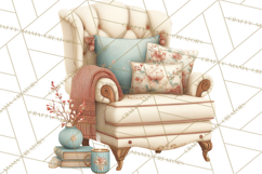 Hygge Winter Home Clipart PNG Neutral Cozy Decor Product Image 5