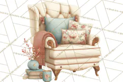 Hygge Winter Home Clipart PNG Neutral Cozy Decor Product Image 5