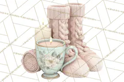 Hygge Winter Home Clipart PNG Neutral Cozy Decor Product Image 2
