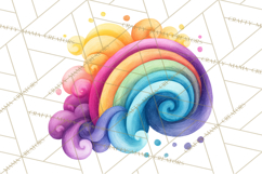 Sketchy Rainbow Doodle Clipart PNG, Whimsical Colorful Arch Product Image 4