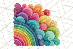 Sketchy Rainbow Doodle Clipart PNG, Whimsical Colorful Arch Product Image 3