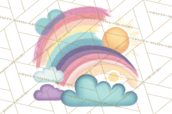 Sketchy Rainbow Doodle Clipart PNG, Whimsical Colorful Arch Product Image 3