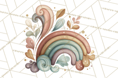 Sketchy Rainbow Doodle Clipart PNG, Whimsical Colorful Arch Product Image 4