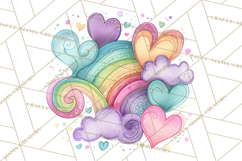Sketchy Rainbow Doodle Clipart PNG, Whimsical Colorful Arch Product Image 3