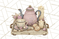 Hygge Winter Home Clipart PNG Neutral Cozy Decor Product Image 5