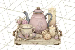 Hygge Winter Home Clipart PNG Neutral Cozy Decor Product Image 5