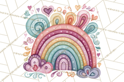 Sketchy Rainbow Doodle Clipart PNG, Whimsical Colorful Arch Product Image 5