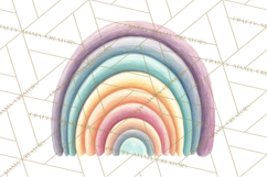 Sketchy Rainbow Doodle Clipart PNG, Whimsical Colorful Arch Product Image 2