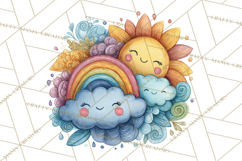 Sketchy Rainbow Doodle Clipart PNG, Whimsical Colorful Arch Product Image 4