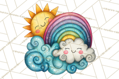 Sketchy Rainbow Doodle Clipart PNG, Whimsical Colorful Arch Product Image 5